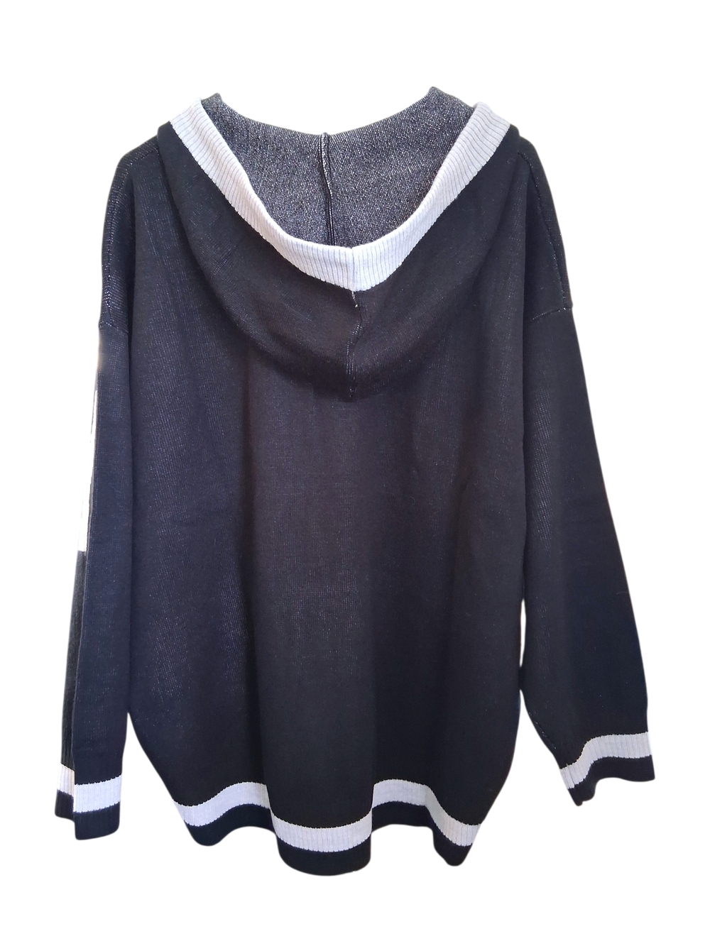 🆕 Juicy Couture Pullover Hooded Sweater - Black & Grey Womens 2X - Picture 2 of 9
